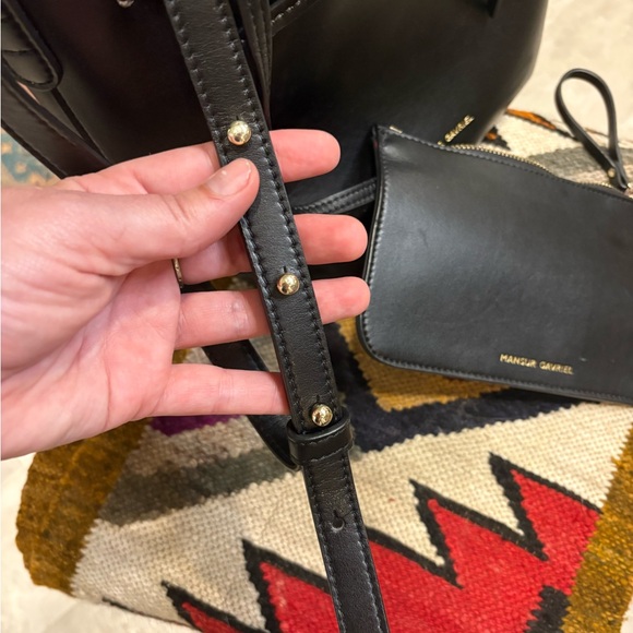 Mansur Gavriel Black Bucket Bag Red Interior + Pouch | Like New